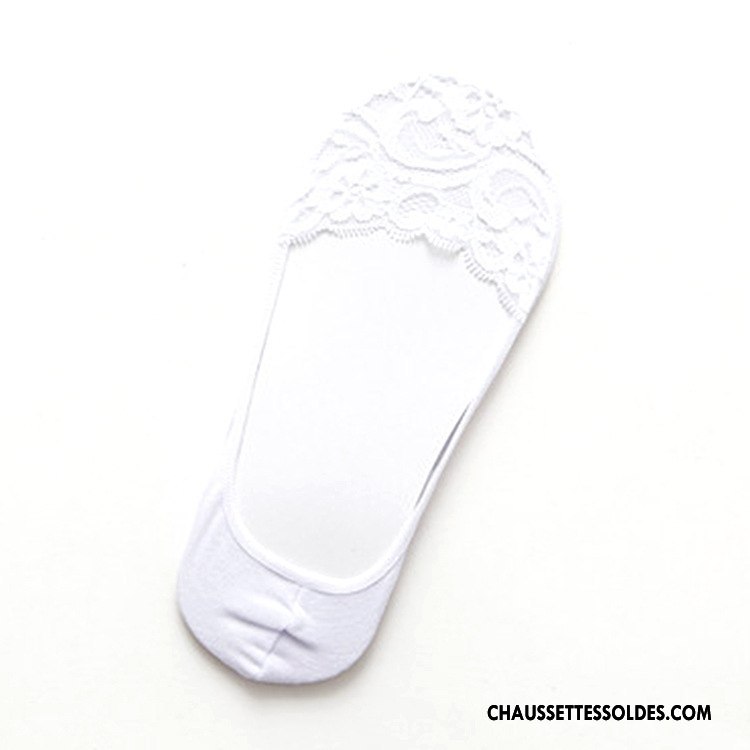 Bas Bas De Soie Femme Légère Chaussette Dentelle Été Chaussettes En Coton Dame Blanc