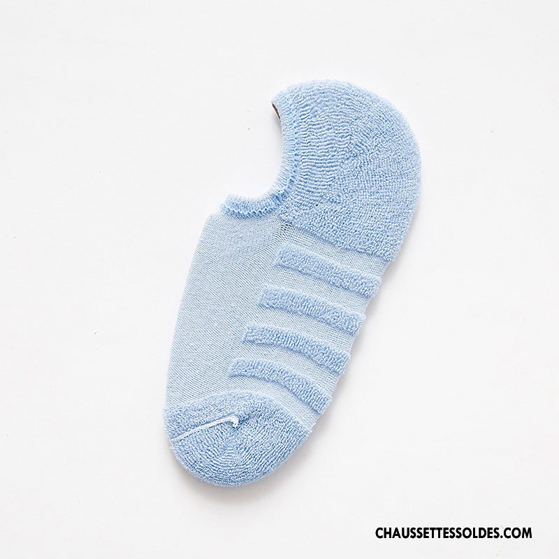 Chaussette Basse Femme Hiver Le Nouveau 100% Coton Serviette Terry Plus De Velours Pure Bleu