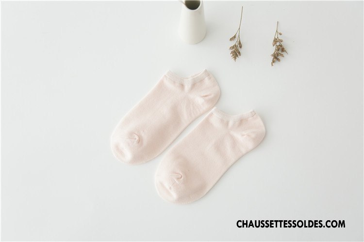 Chaussette Basse Femme Le Nouveau 100% Coton Été Chaussette Basse Coupée Frais Plaine Couleurs De Bonbons Pure Rose