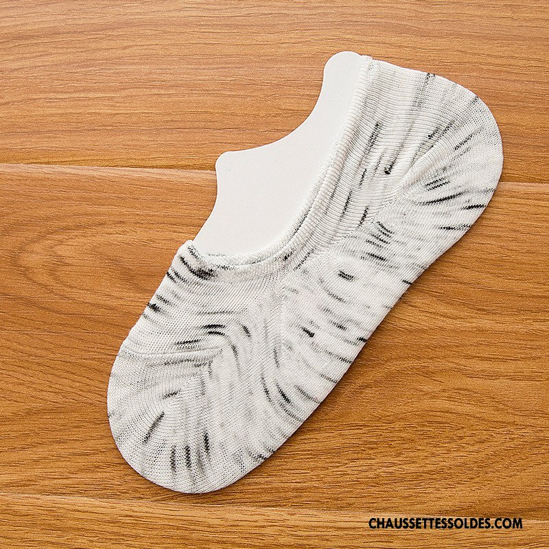 Chaussette Basse Femme Le Nouveau Chaussette Basse Coupée Yarn Été Invisible Plaine Blanc