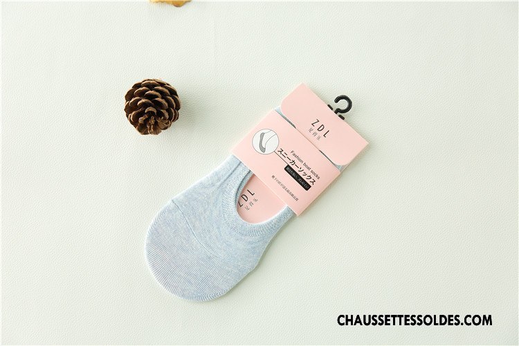 Chaussette Basse Femme Nouvelles Arrivées Dame Invisible Été Silicone Chaussettes En Coton Pure Blanc