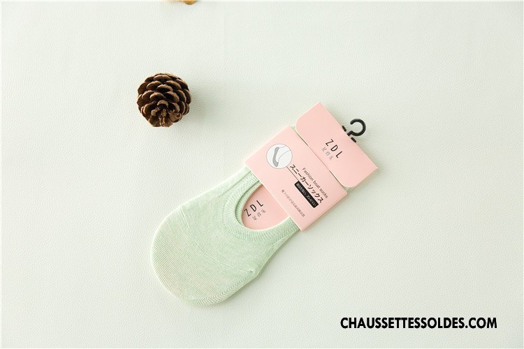 Chaussette Basse Femme Nouvelles Arrivées Dame Invisible Été Silicone Chaussettes En Coton Pure Blanc