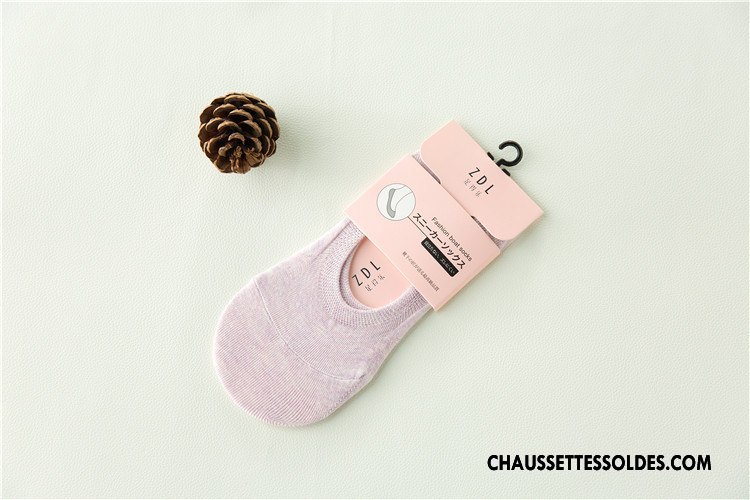 Chaussette Basse Femme Nouvelles Arrivées Dame Invisible Été Silicone Chaussettes En Coton Pure Blanc