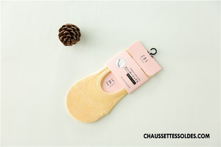 Chaussette Basse Femme Nouvelles Arrivées Dame Invisible Été Silicone Chaussettes En Coton Pure Blanc