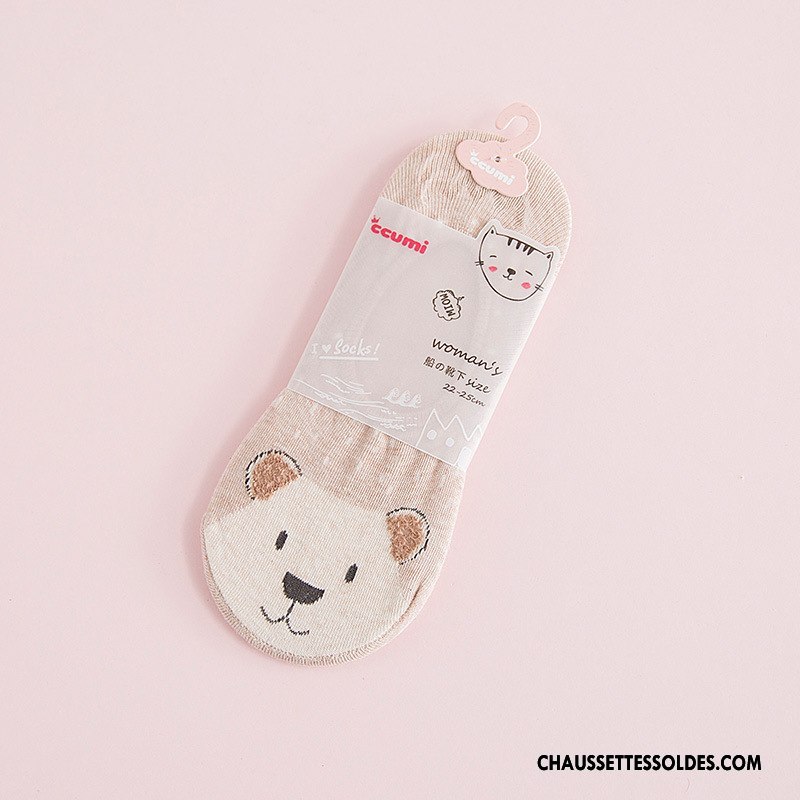 Chaussette Basse Femme Silicone Dessin Animé Nouvelles Arrivées Antidérapant Animal Été Vert Clair