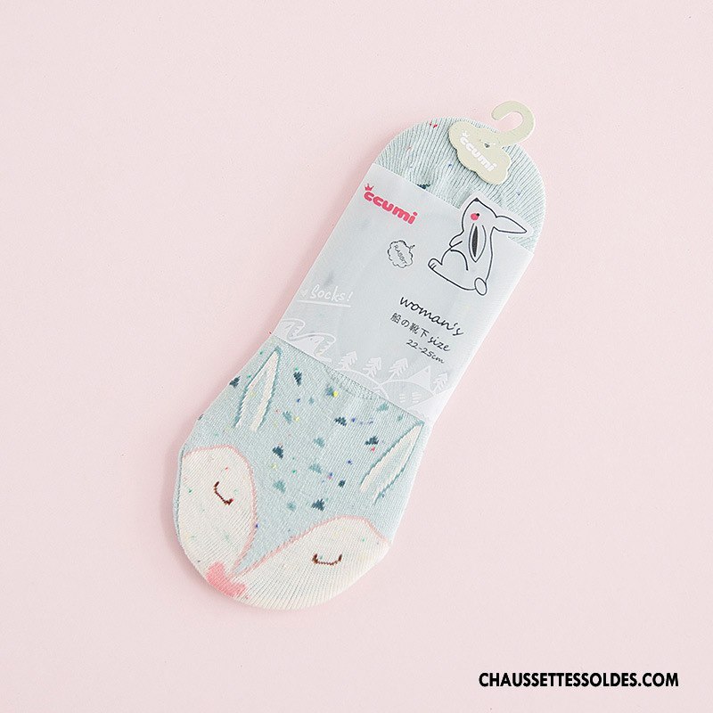 Chaussette Basse Femme Silicone Dessin Animé Nouvelles Arrivées Antidérapant Animal Été Vert Clair