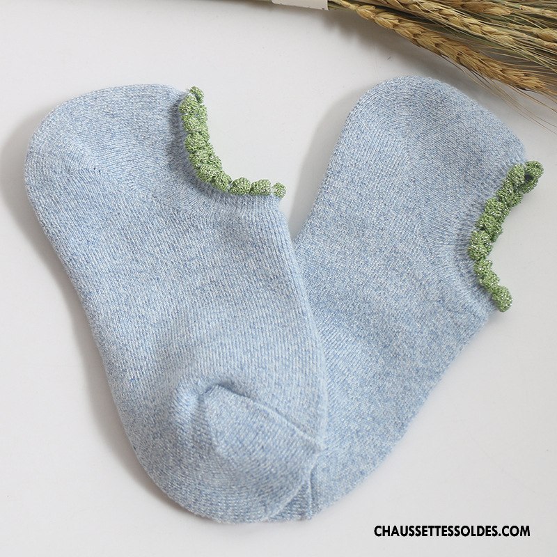 Chaussettes Courtes Femme 100% Coton Nouvelles Arrivées Dame L'automne Chaussette Basse Coupée Printemps Bleu Clair