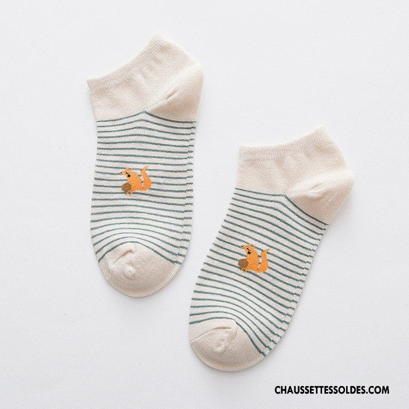 Chaussettes Courtes Femme Le Nouveau Beige Chaussette Basse Coupée 100% Coton Fruit Plaine Pure Blanc