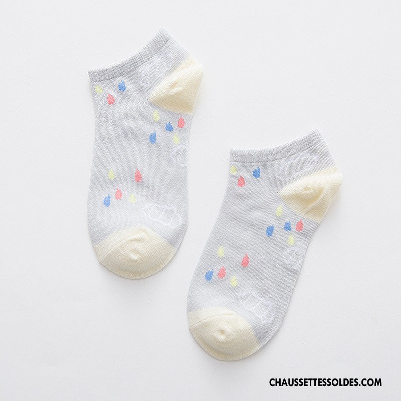 Chaussettes Courtes Femme Le Nouveau Beige Chaussette Basse Coupée 100% Coton Fruit Plaine Pure Blanc