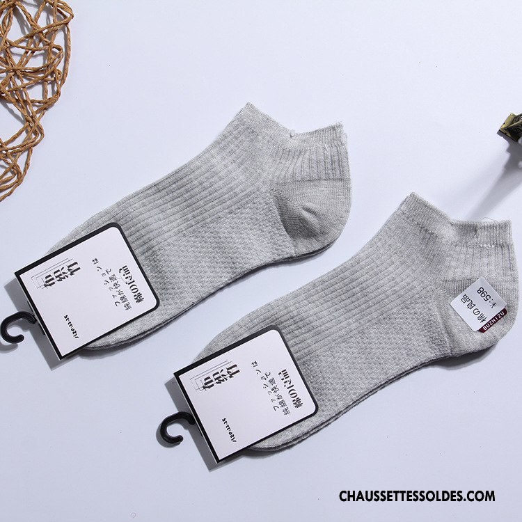 Chaussettes Courtes Femme Mouvement Printemps Été 100% Coton Chaussette Basse Coupée Bleu Marin Coloré