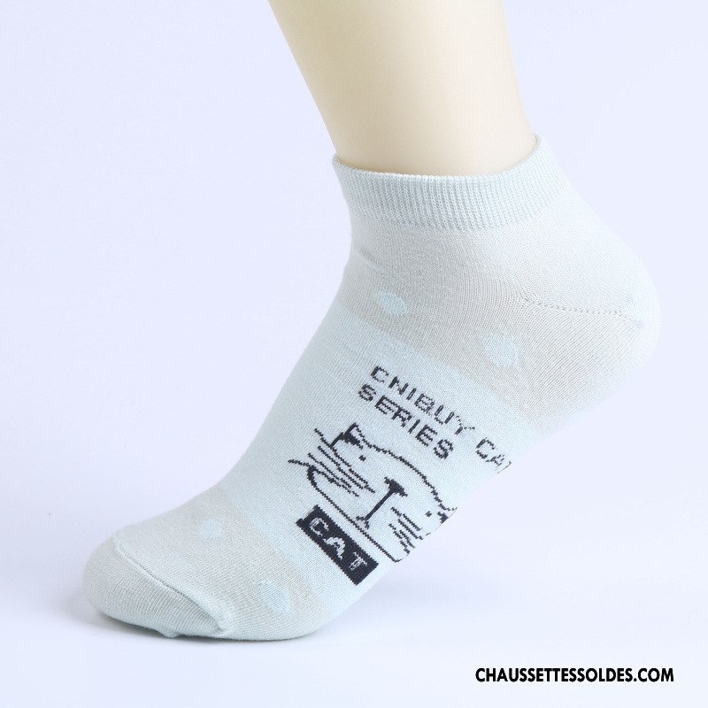 Chaussettes Courtes Femme Été 100% Coton Dessin Animé Légère Basse Chaussette Courte Rose Clair