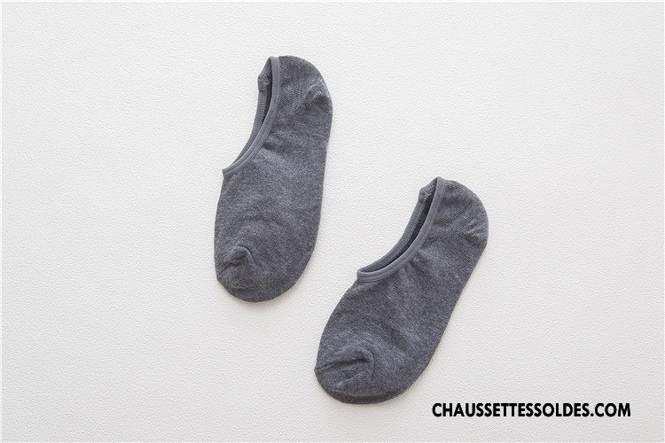 Chaussettes Invisibles Homme Chaussette Courte Le Nouveau Casual Été Printemps Style Chaud Pure Gris