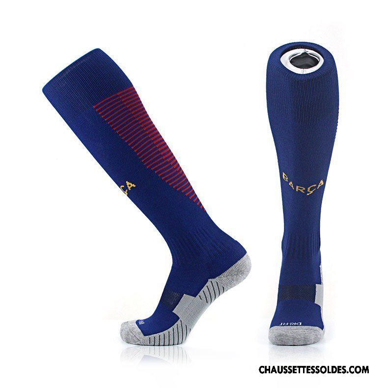 Chaussettes Longues Homme Adulte Antidérapant Respirant Mouvement Absorber La Sueur Serviette Bleu