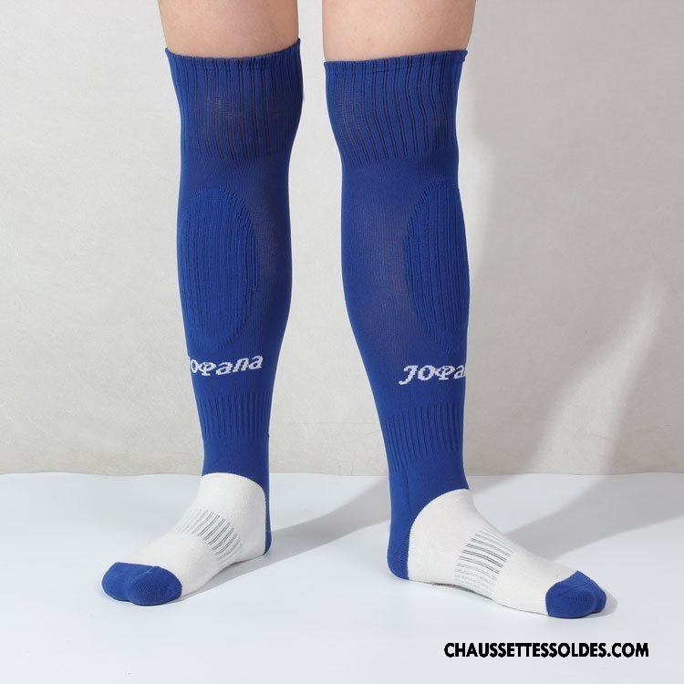 Chaussettes Longues Homme Genouillère À La Mode Antidérapant Terry Entraînement Mouvement Bleu