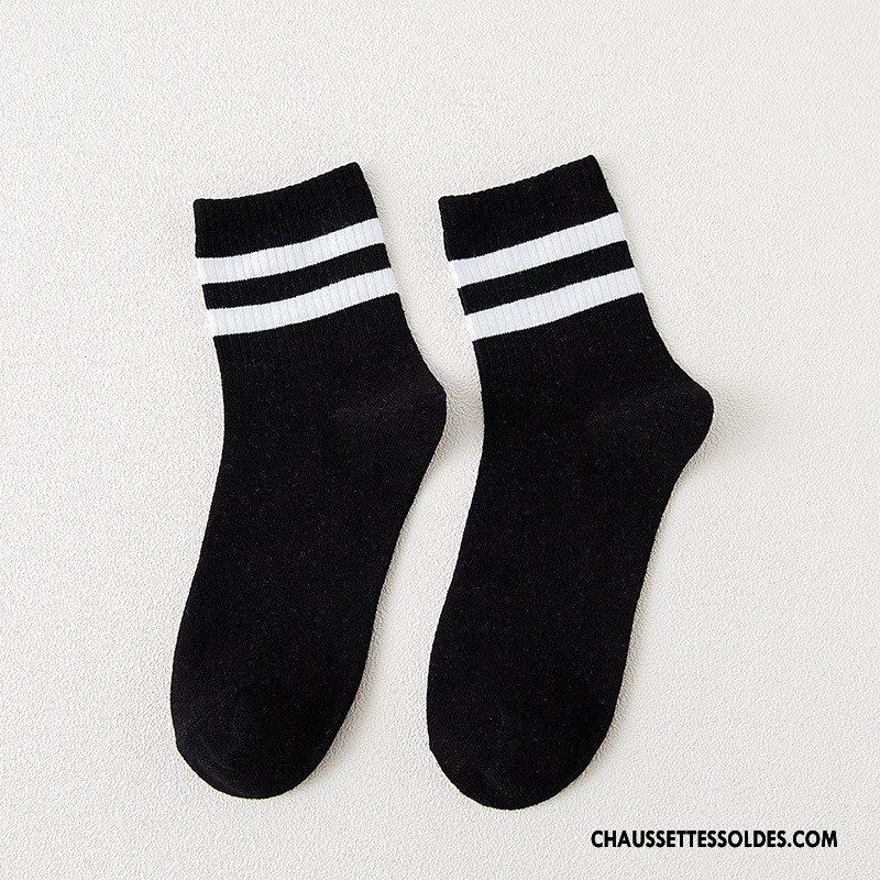 Chaussettes Mi Hautes Femme 100% Coton Mouvement Le Nouveau Hiver Milieu L'automne Blanc