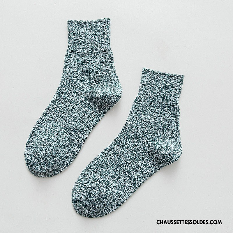 Chaussettes Mi Hautes Femme Chaussettes En Coton Hiver Thermiques Renforcé Milieu L'automne Pure Rose