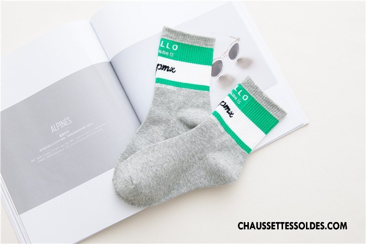 Chaussettes Mi Hautes Femme Coton Bio L'automne Nouveau Lovers Vent D'université Le Nouveau