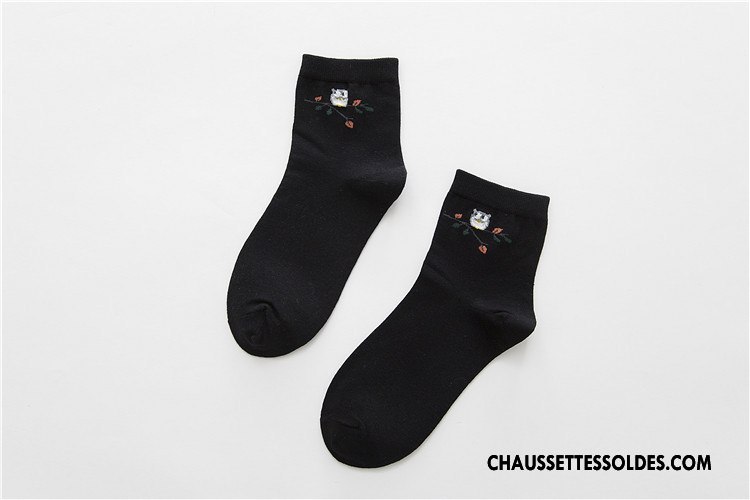 Chaussettes Mi Hautes Femme Frais Dessin Animé Coton Bio Le Nouveau 100% Coton Chaussette Courte Rose