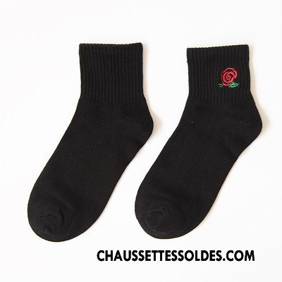 Chaussettes Mi Hautes Femme Le Nouveau Dame Brodé Amour Élève Chaussette Courte Rose Vert