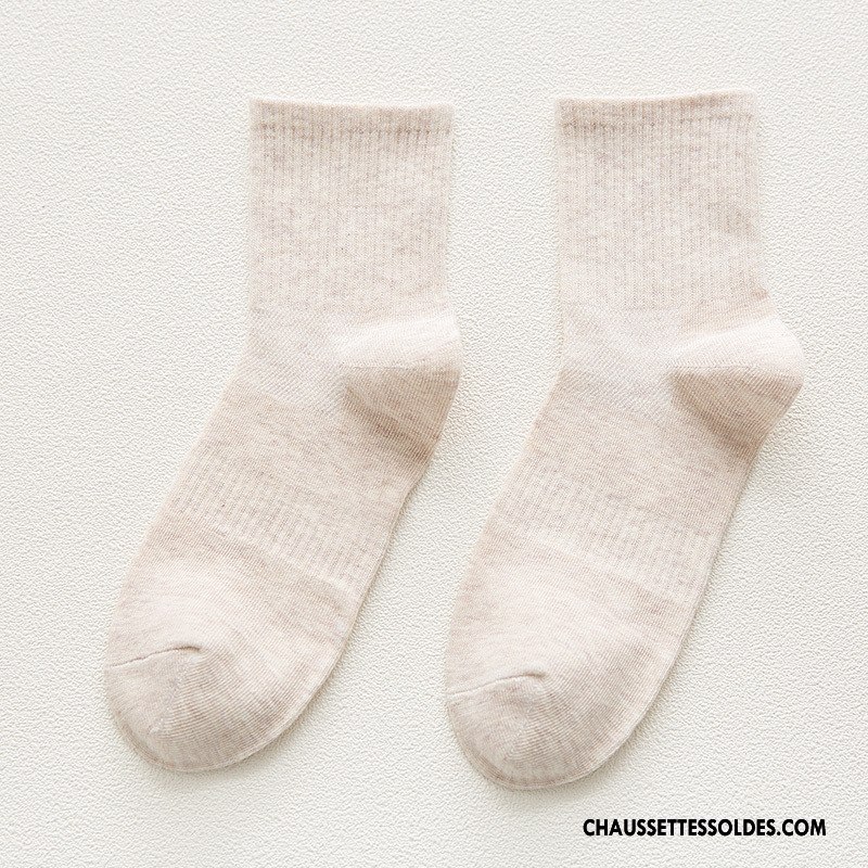 Chaussettes Mi Hautes Femme Milieu Hiver Dame Le Nouveau L'automne 100% Coton Pure Or