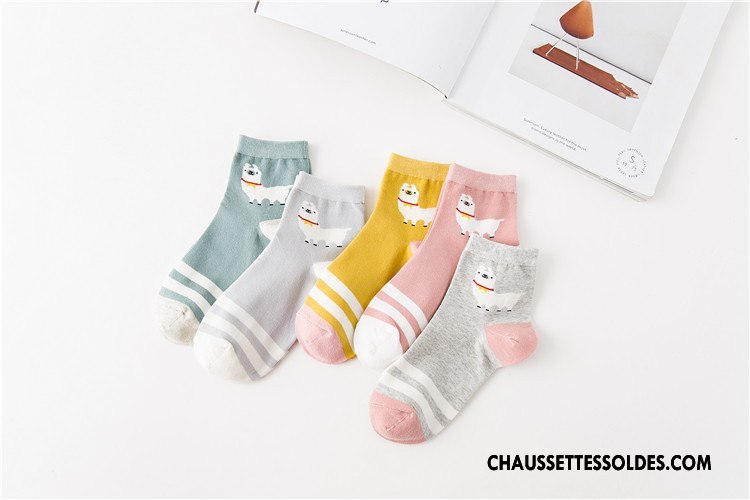 Chaussettes Mi Hautes Femme Nouveau Le Nouveau Chaussette Courte Milieu Coton Bio Vent D'université Rose