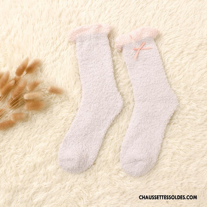 Chaussettes Mi Hautes Femme Papillon Confortable Le Nouveau Charmant Hiver L'automne Violet