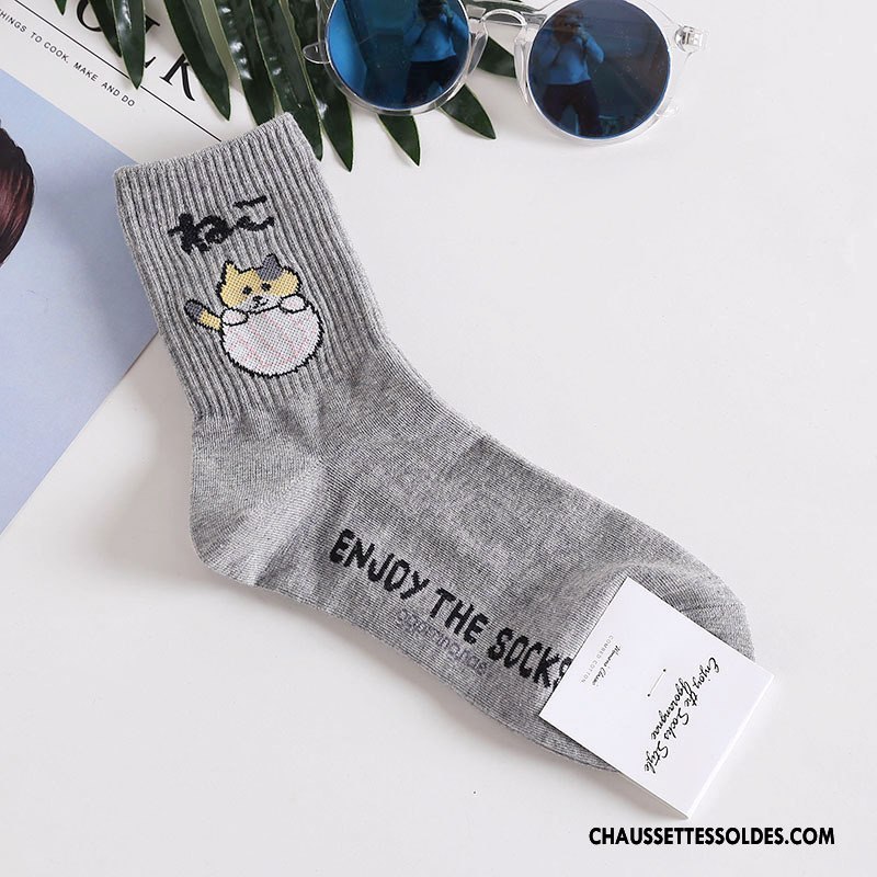 Chaussettes Mi Hautes Femme Petit Importer Long Stock Dame Gris