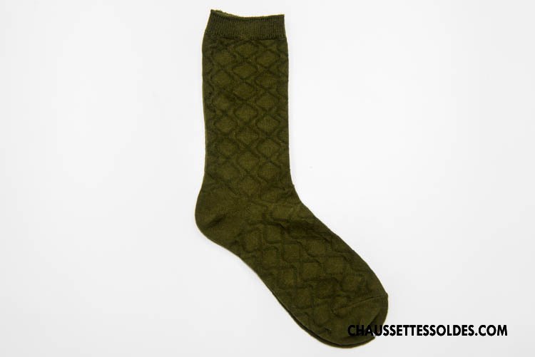 Chaussettes Mi Hautes Femme Style National Nouvelles Arrivées Hiver Dame L'automne Coton Bio Vert Foncé Couleurs De Bonbons