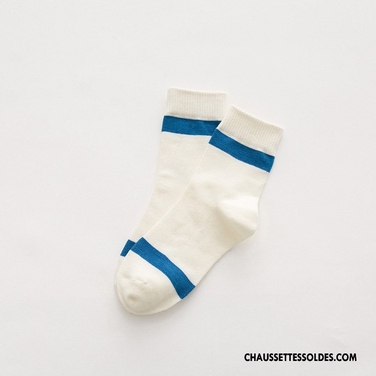 Chaussettes Mi Hautes Femme Vent D'université Haute Qualité 100% Coton Élève Mouvement Blanc