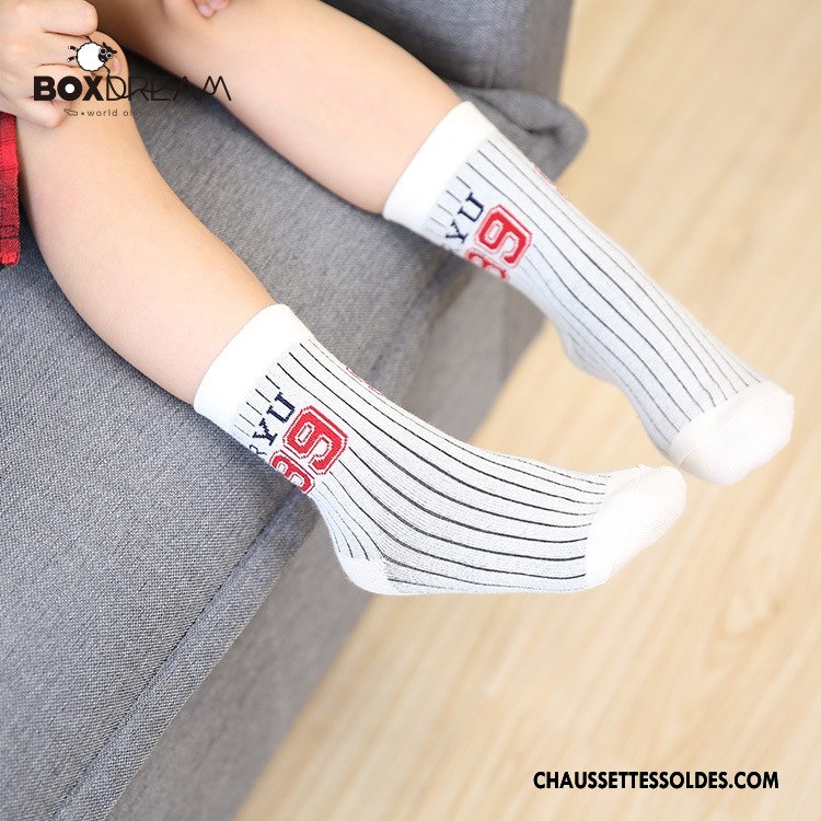 Chaussettes Mi Hautes Fille L'automne Le Nouveau Enfant Numérique Matelassé Chaussettes En Coton Noir