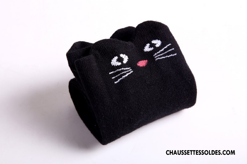 Chaussettes Mi Hautes Fille Matelassé Dessin Animé Femme Enfant Le Nouveau Milieu Gris