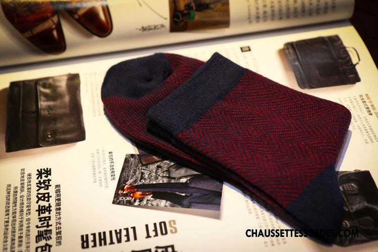 Chaussettes Mi Hautes Homme Gentilhomme Matelassé Le Nouveau L'automne Milieu Hiver Violet