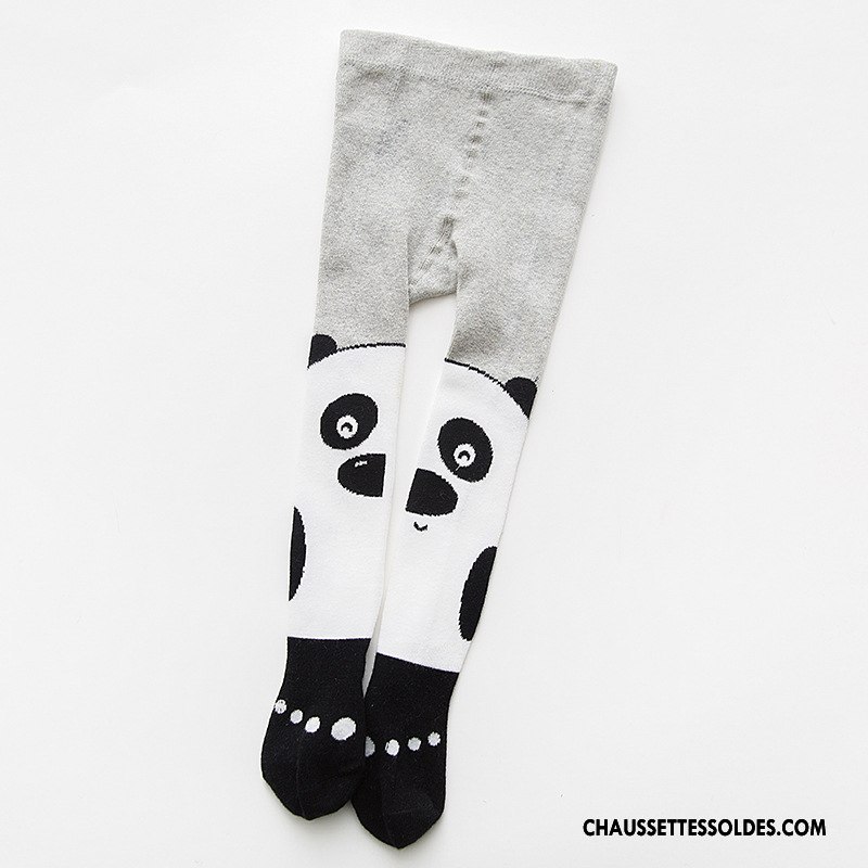 Collant Fille 100% Coton Bébé Guêtres Leggings Collant Panty Animal Chaussette Blanc Noir Gris