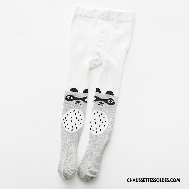 Collant Fille 100% Coton Bébé Guêtres Leggings Collant Panty Animal Chaussette Blanc Noir Gris